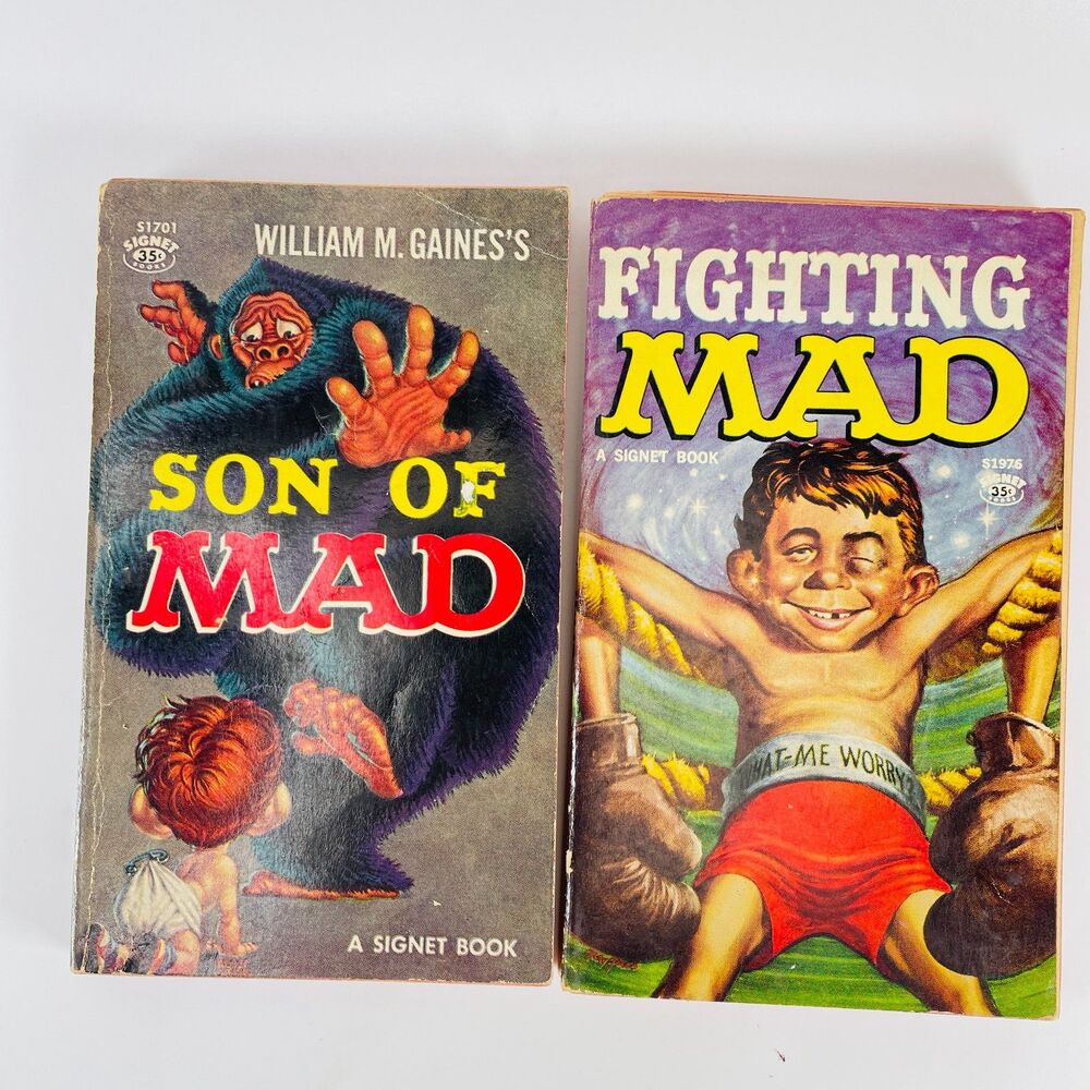 Vintage MAD Magazine Paperback Lot of 2 FIRST PRINTINGS SON OF MAD Fighting Mad